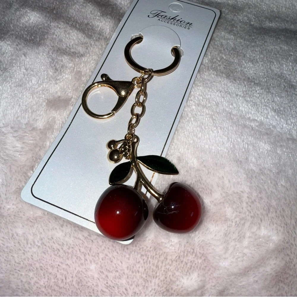 Cherry Bag Charms Keychain - Cute Purse Key Rings for Women Girls Gift New